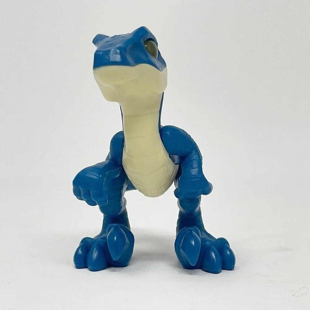 Jurassic Park BLUE Velociraptor‎ Dinosaur  Uni & Amblin Mini Figure Rare 3.5”
